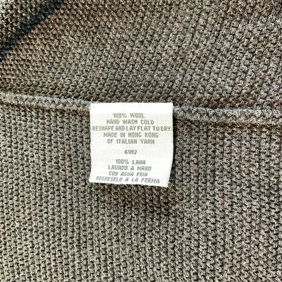 Vintage Eileen Fisher 100% Wool Rib Knit Open Front Cardigan - Picture 5 of 11